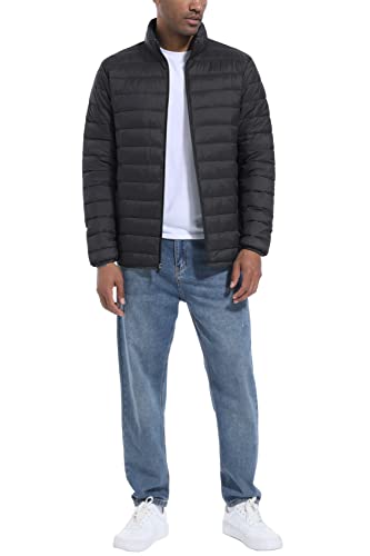 MAGCOMSEN Puffer Jacket Men Packable Down Jacket Lightweight Winter Coats Waterproof Insulated Jackets Black L - Image 3