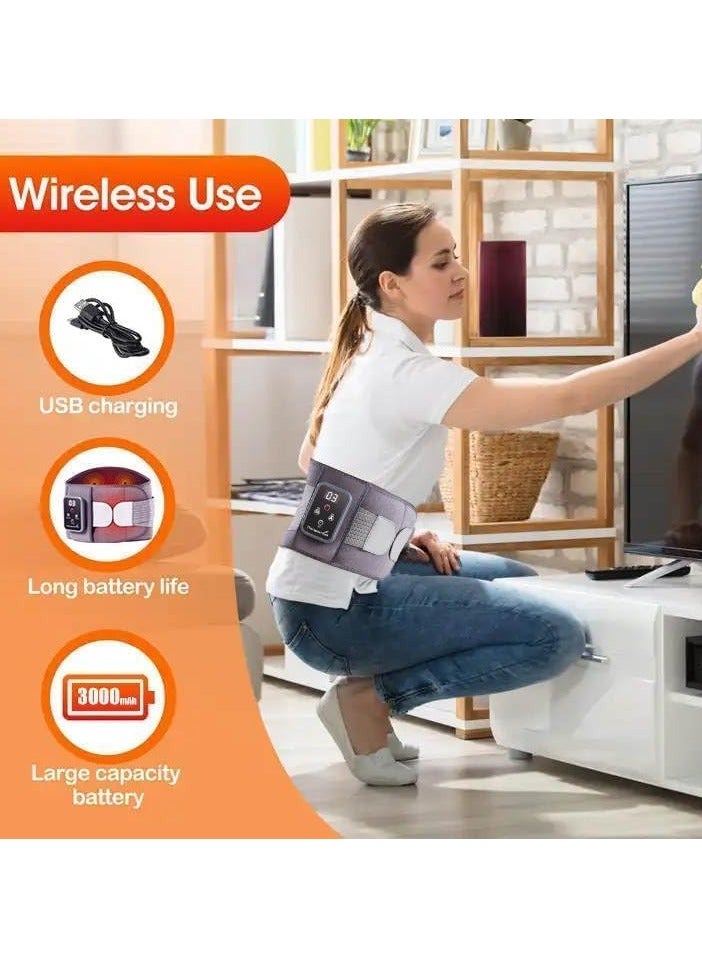 general Wireless Quick Heating Pad, Heating Band Back, Portable Vibrating Massage Heating Pad for Lower Back Pain, Belly Wrapped Rechargeable Battery with Auto Shut-Off for Lumbar, Abdominal Cramps - Image 2