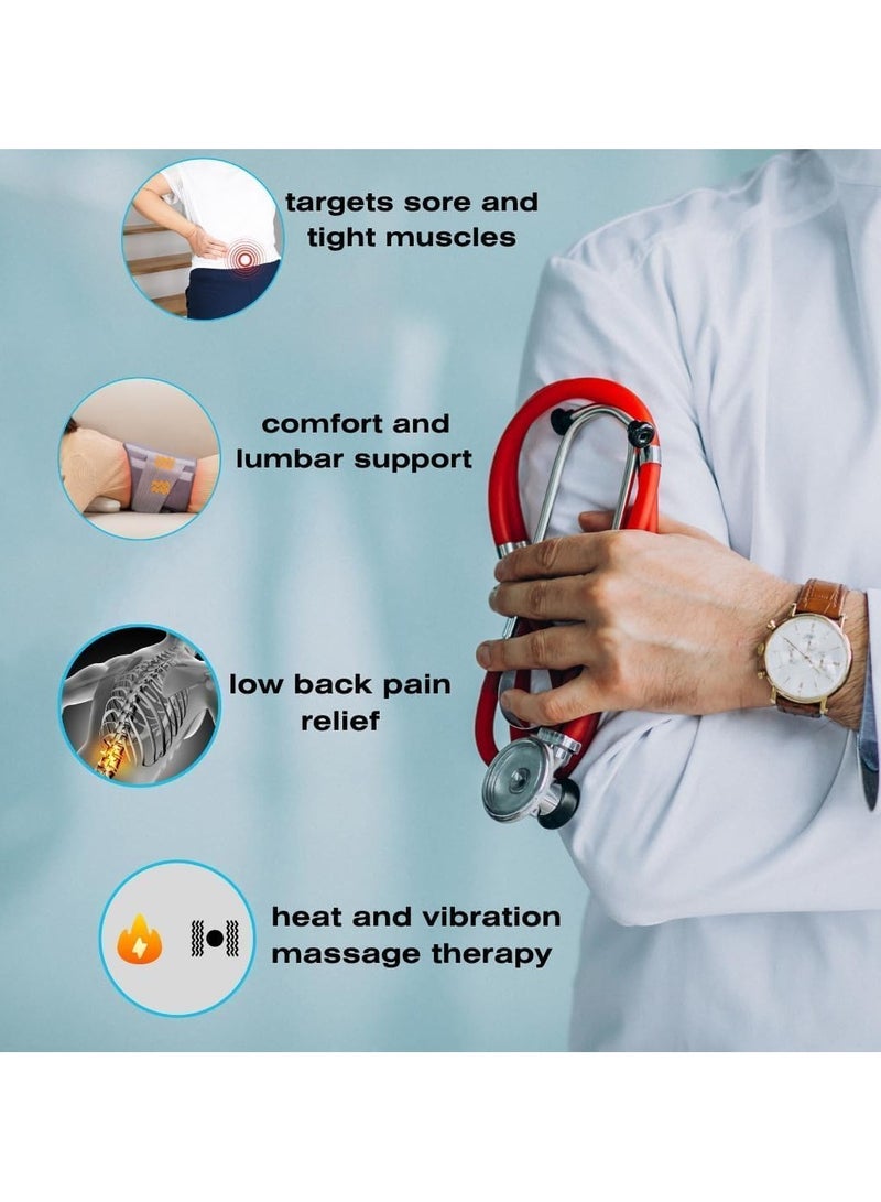 general Wireless Quick Heating Pad, Heating Band Back, Portable Vibrating Massage Heating Pad for Lower Back Pain, Belly Wrapped Rechargeable Battery with Auto Shut-Off for Lumbar, Abdominal Cramps - Image 4