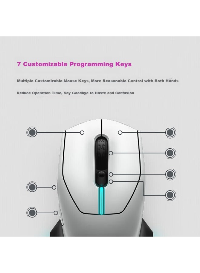Alienware 610m+510k+520h Gaming And Esports Three-piece Set Rgb High-end Peripherals Holiday Gift White - Image 2