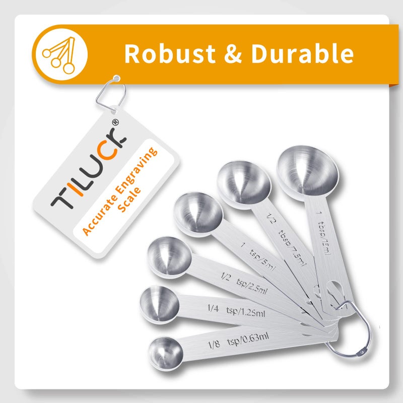 TILUCK Stainless Steel Measuring Cups & Spoons Set, Cups and Spoons,Kitchen Gadgets for Cooking & Baking (Medium) - Image 4