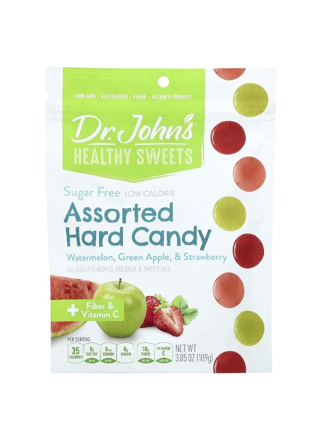 Dr. John's Healthy Sweets Dr. John's Healthy Sweets, Assorted Hard Candy, + Fiber & Vitamin C, Watermelon, Green Apple, & Strawberry, 3.85 oz (109 g)  - Image 1