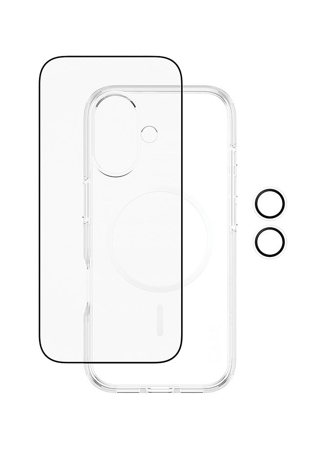 بانزرجلاس بكج حماية بانزر جلاس CARE يدعم MagSafe اكسبلورر 3 في 1 ايفون 17 - شفاف - Image 3