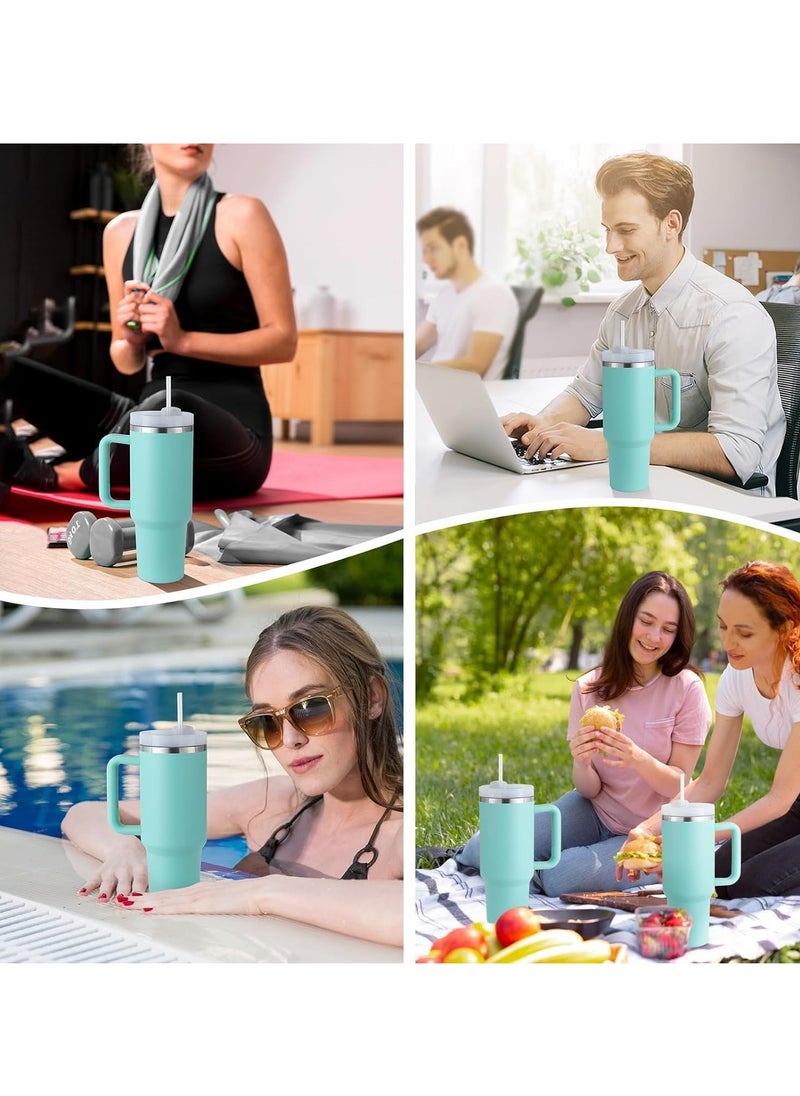 Insulated Thermal Mug with Handle for Hot or Cold Drinks (Blue)