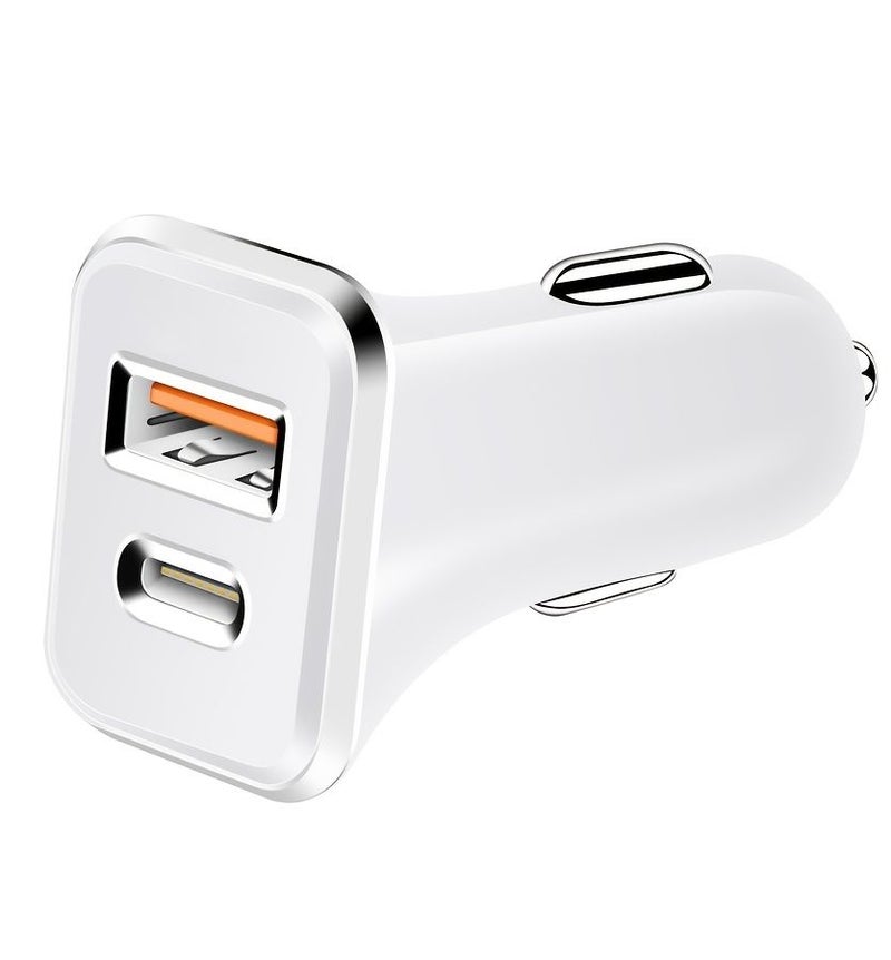 شاحن سيارة أبيض صغير بمنفذ USB-C مع محول شحن سريع بقدرة 3.1 أمبير (PD) ومقبس طاقة للمركبة والمكتب والمدرسة، هدية عيد ميلاد - Image 5