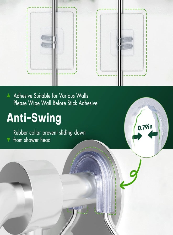 Sewulidon Stainless Steel Shower Caddy for Handheld Shower Heads,Rustproof Hose Shower Organizer Adjustable Length Shower Rack with 24 Hooks,Razor Holder,Soap Holder - Image 4