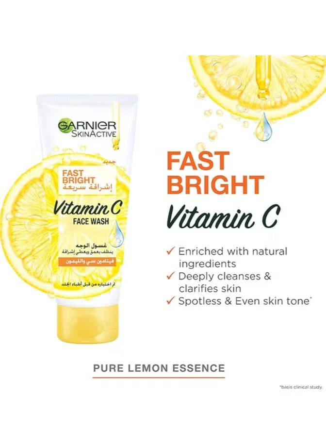 Garnier Skin Active Fast Bright Face Wash With Vitamin C And Lemon - 100ml - Image 2