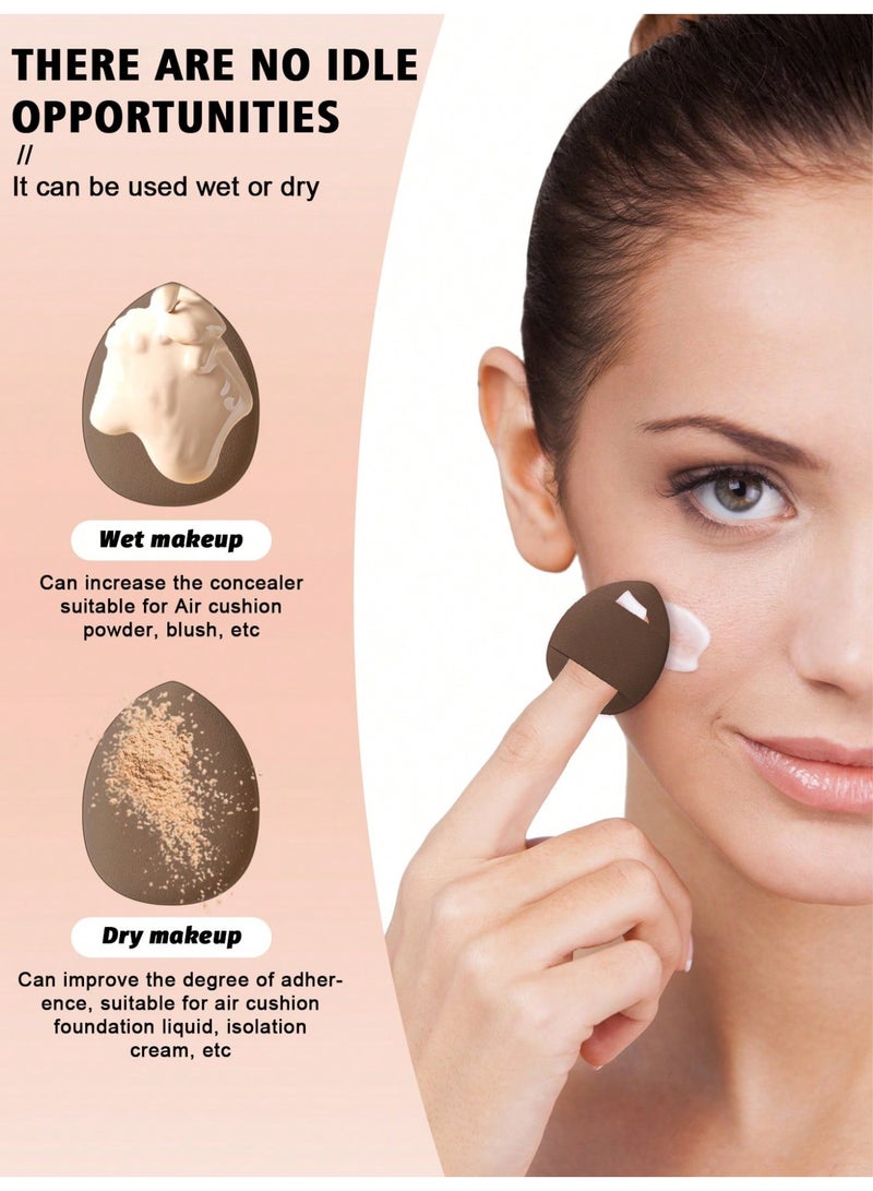 Miamia 50 Pcs  Multi-Functional Makeup Sponge Blender Set, Soft and Delicate, Suitable for Foundation, Concealer, and Setting, for Women and Adults Brown - Image 3