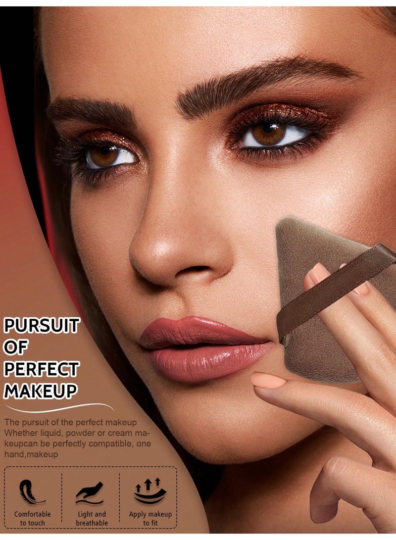 Miamia 50 Pcs  Multi-Functional Makeup Sponge Blender Set, Soft and Delicate, Suitable for Foundation, Concealer, and Setting, for Women and Adults Brown - Image 4