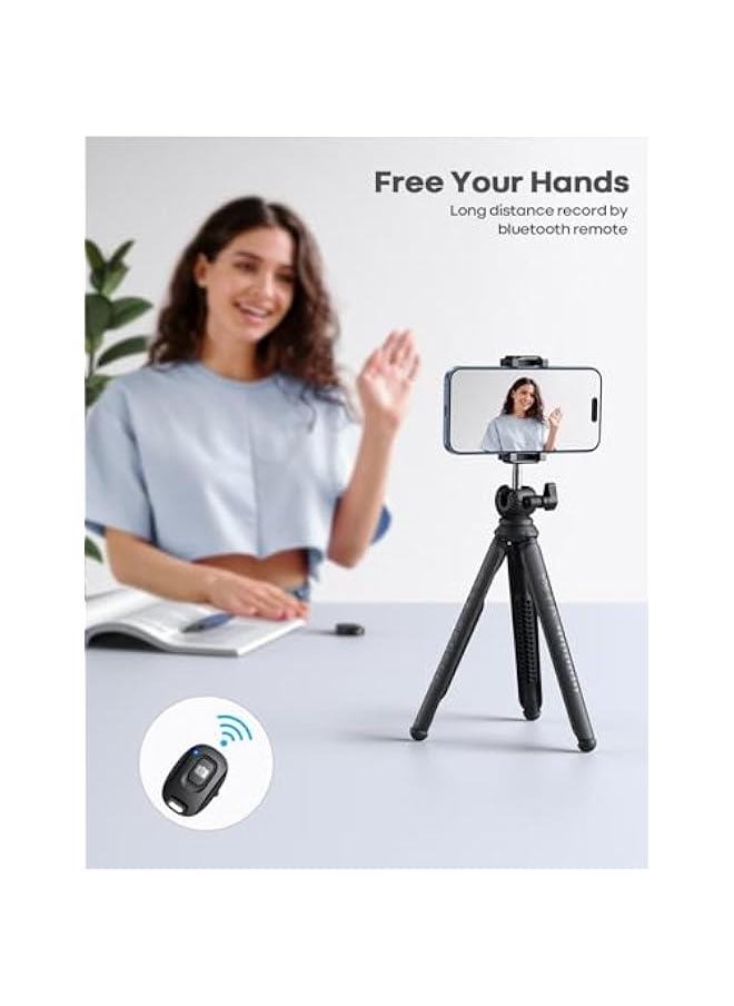 Arabest - Flexible 3-in-1 iPhone Tripod with Wireless Remote for Video Recording, Vlogging, Selfies - Compatible with Samsung, GoPro, Digital Camera - Image 1
