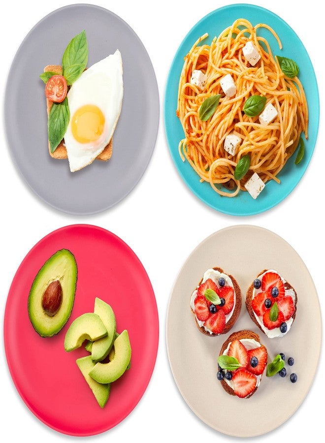GET FRESH Bamboo Dinnerware Set - 4 Pack Bamboo Fiber Plates for Healthy Dining - Image 2