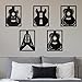 Amyhill Amyhill 5 Pcs Wooden Music Wall Art Decor Modern Guitar Wall Decor Hollow Music Wall Decor Musical Room Decor Black - Image 2