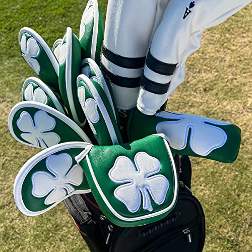 Barudan Golf Green White Shamrock Golf Headcover Head Covers Magnetic Mallet Putter Club Cover Protector Synthetic Leather Well Made for Odyssey 2ball PuttersScotty CameronTayormadePing - Image 3