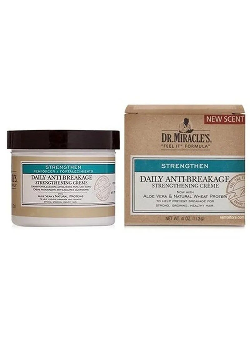 Dr. Miracle's Dr. Miracle’s Daily Anti-Breakage Strengthening Creme – Aloe Vera & Wheat Protein, Hair Breakage Control, Strong & Healthy Hair, 113g  - Image 1