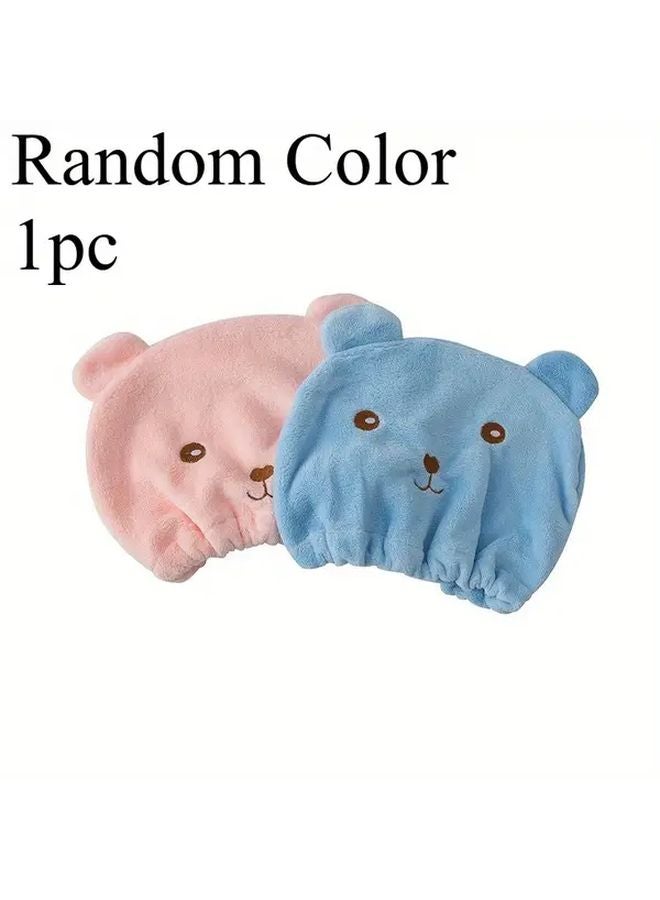 2pcs Cartoon Bear Quick Dry Hair Towel Cap Soft Absorbent Microfiber Hair Drying Cap - Image 5
