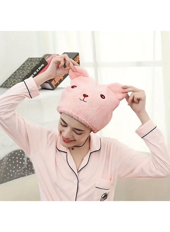2pcs Cartoon Bear Quick Dry Hair Towel Cap Soft Absorbent Microfiber Hair Drying Cap - Image 2