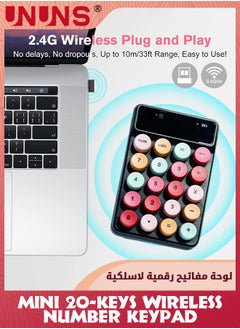 UNUNS Wireless Number Pad,20-Keys Numeric Keypad With 2.4G Mini USB Receiver,Portable Silent Financial Accounting Multi-Function Number Keypad,Keyboard Extensions For Laptop PC Notebook Desktop  - Image 2