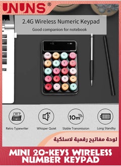UNUNS Wireless Number Pad,20-Keys Numeric Keypad With 2.4G Mini USB Receiver,Portable Silent Financial Accounting Multi-Function Number Keypad,Keyboard Extensions For Laptop PC Notebook Desktop  - Image 4