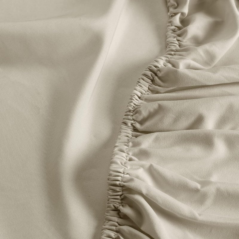 Serta Simply Clean Soft Hypoallergenic Stain Resistant Deep Pocket 3 Pieces Solid Bed Sheet Set, Twin XL, Khaki - Image 4