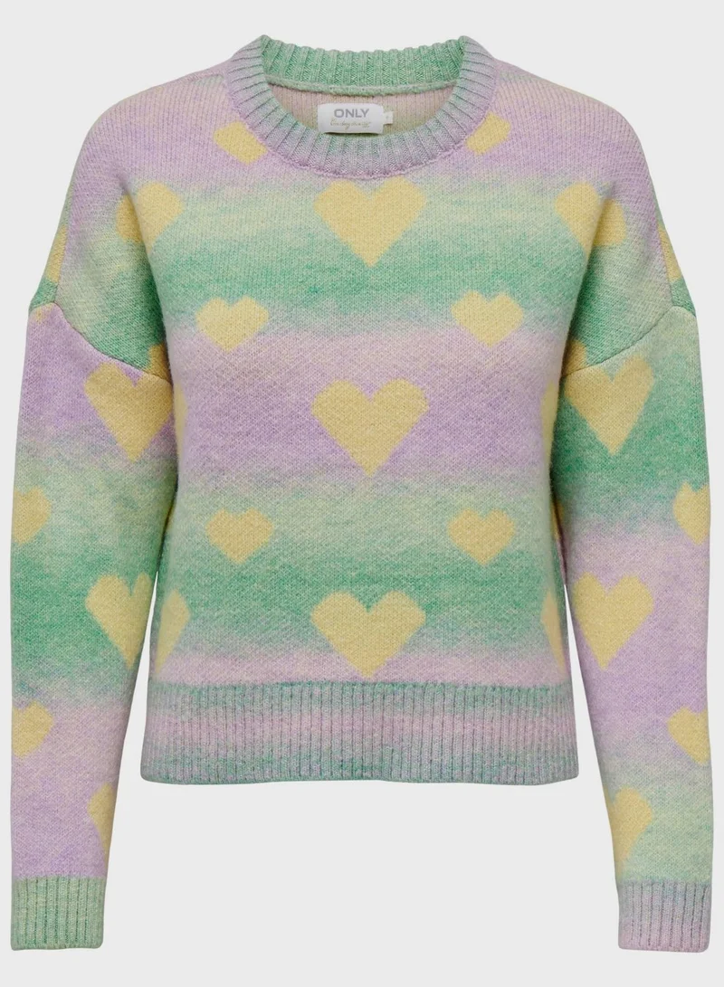 ONLY Heart Printed Sweater