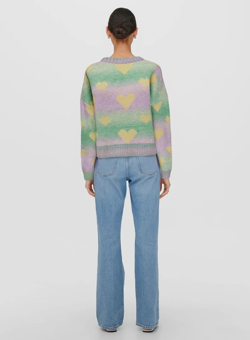 ONLY Heart Printed Sweater