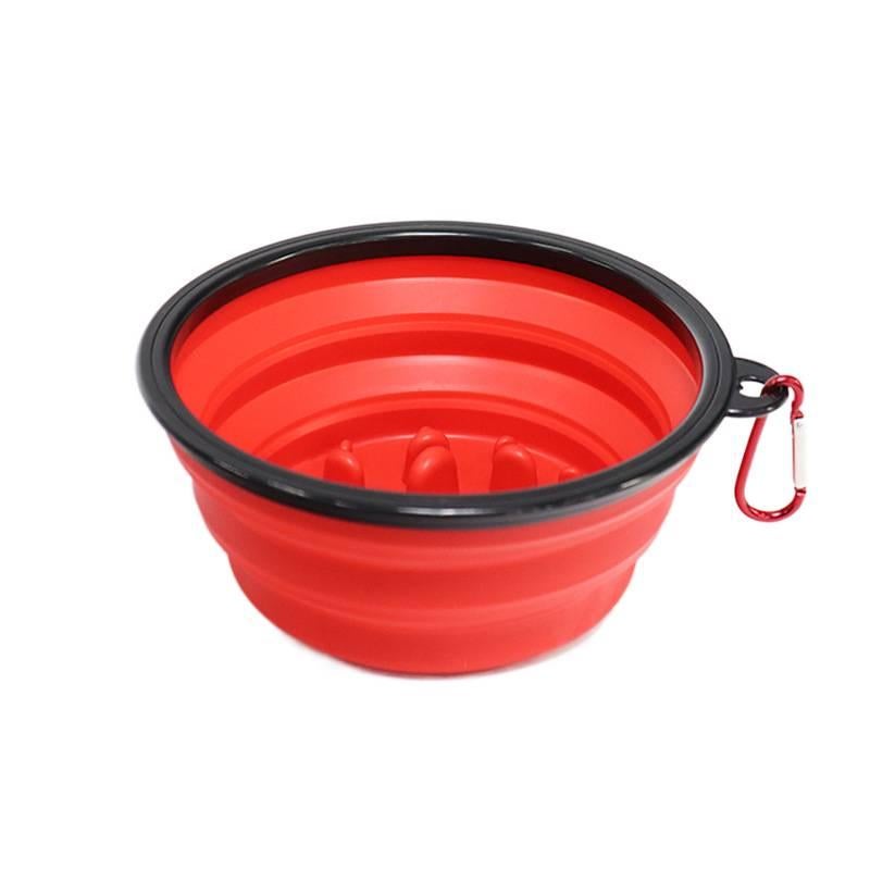 Collapsible Pet Bowl Silicone Portable with Portable Travel Silicone Build and Outdoor Use for dogs cats walks and outdoor feeding Orange - Image 1