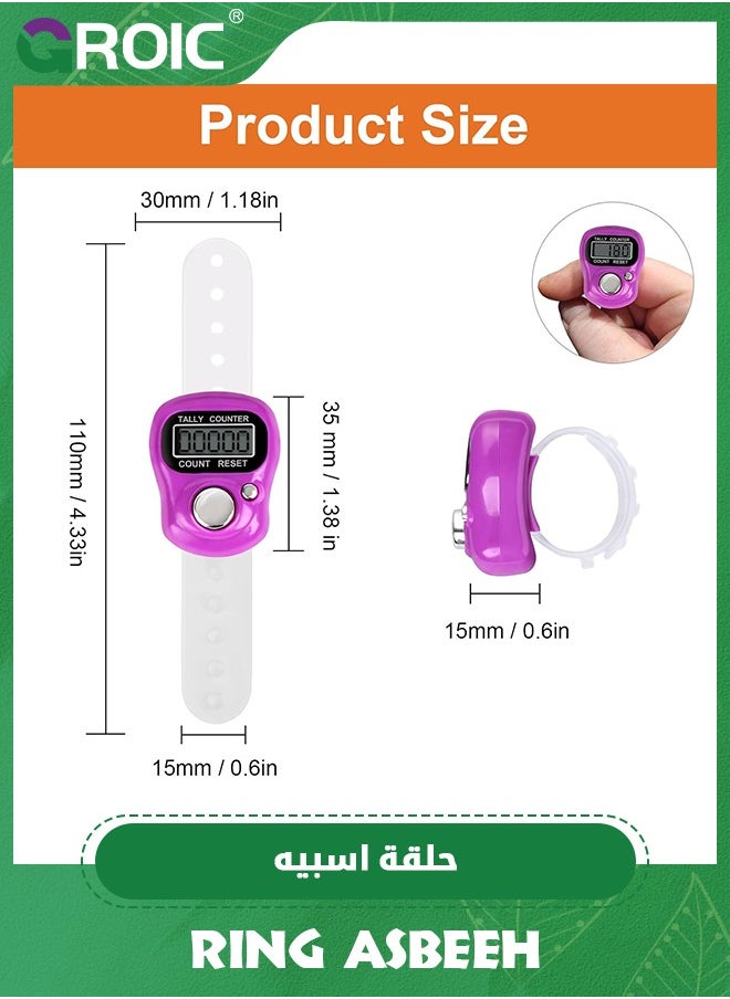 GROIC - 5 Pack Electronic Finger Counter,5 Digit LCD Electronic Digital Display, Hand Tally Clicker Counter, Digital Handheld Tally Counter,Tasbih Counter - Image 1