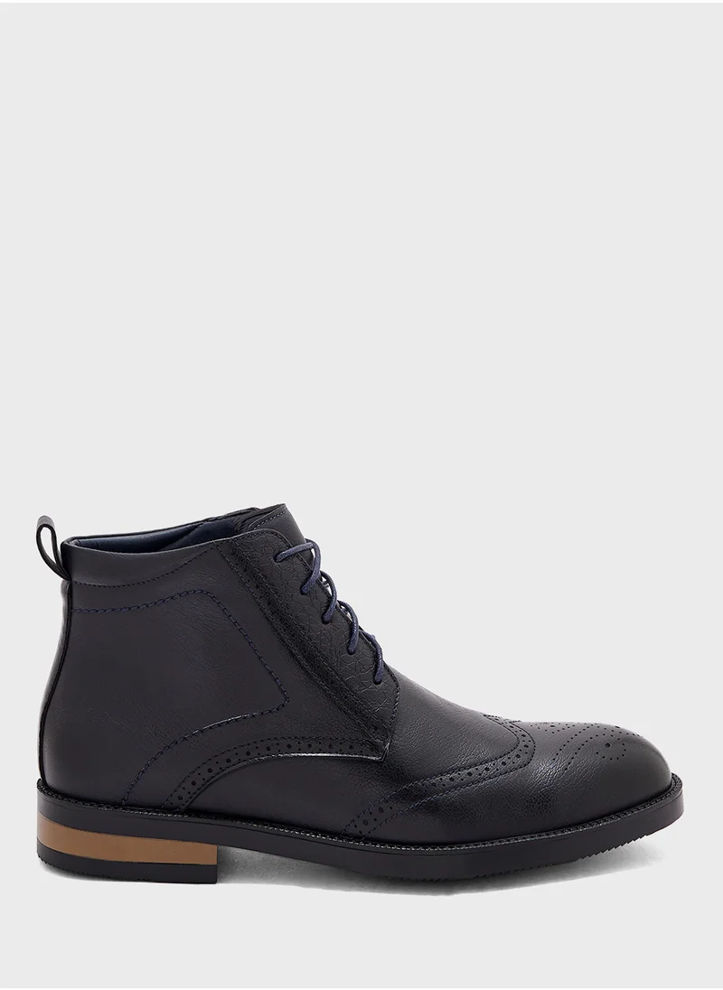 Robert Wood Wing Cap Formal Lace Up Boots