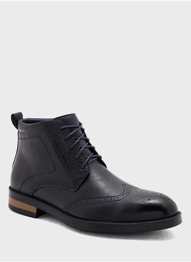 Robert Wood Wing Cap Formal Lace Up Boots