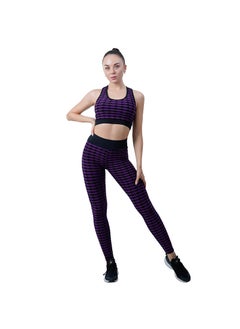 Tie-Dye Yoga Set Fitness Aerobics High Waist Sports Bra Slimming Leggings Breathable Summer Running Gym Beauty Body Sculpting purple