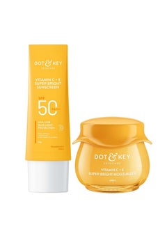 Dot & Key Dot & Key Vitamin C Daily Glow Essentials Skin Care Combo (Vitamin C Sunscreen SPF 50 PA+++ 50gm & Vitamin C Moisturizer 50gm) | For Glowing Skin | For All Skin Types | For Women & Men  - Image 1