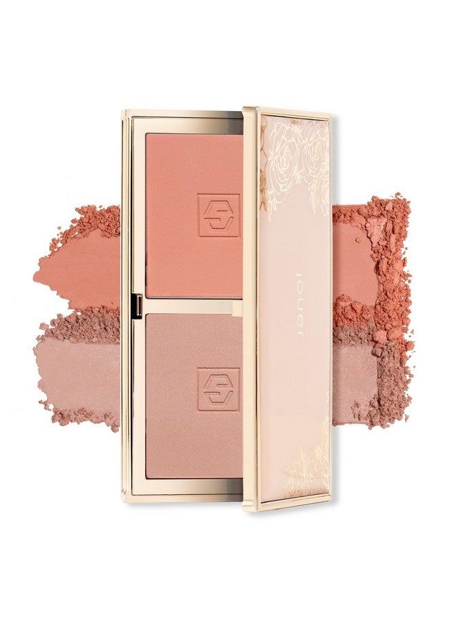 جوير مجموعة أحمر الخدود من جوير، مجموعة أحمر الخدود ثنائية اللون، بودرة عالية الصبغة، لون طبيعي، مستحضرات تجميل، فيتامين هـ، خالية من التلك، خالية من البارابين والغلوتين، وخالية من القسوة - Image 1