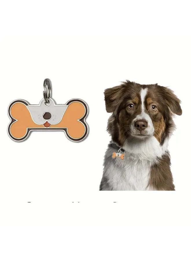 Customized Bone Style Pet Dog Tag With Tongue Out Pattern In Tangerine - Image 1