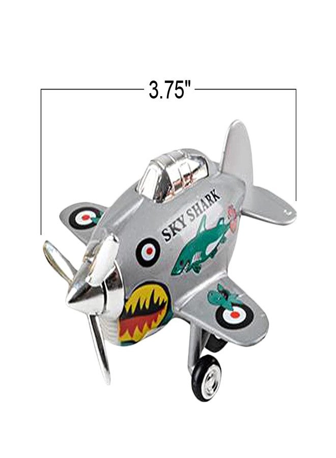ArtCreativity Diecast Skyshark Planes with Pullback Mechanism, Set of 3, Diecast Metal Jet Plane Toys for Boys, Pull Back Airplane Party Favors, Goodie Bag Fillers for Kids - Image 3