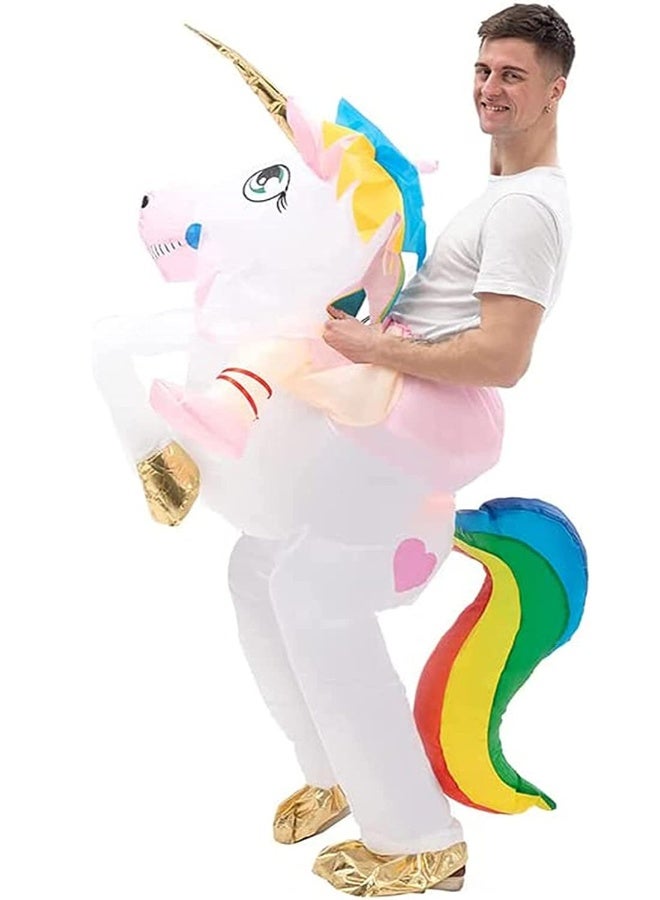 Inflatable Unicorn Costume Funny Fancy Dress Blow-Up Costumes Party Festival Masquerade Riding On Air Suit For Adults Men Women - Image 1
