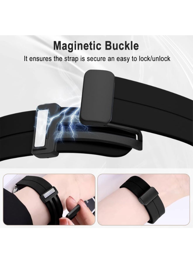 حزام مشبك مغناطيسي قابل للطي مع ملحقات لساعة هواوي الذكية Fit 3 (أسود) - Image 4