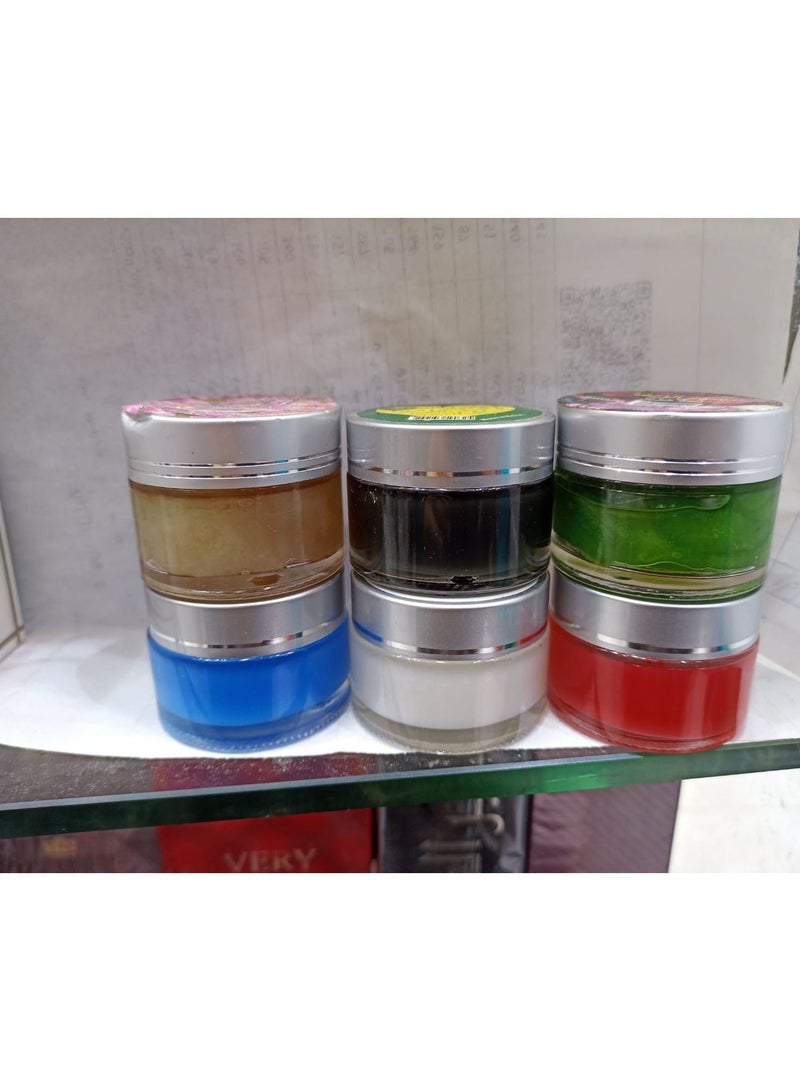 مخمريه لمسة حرير لتعطير الجسم و الشعر مكون من 6 قطع بروائح مختلفة12غرم - Image 1