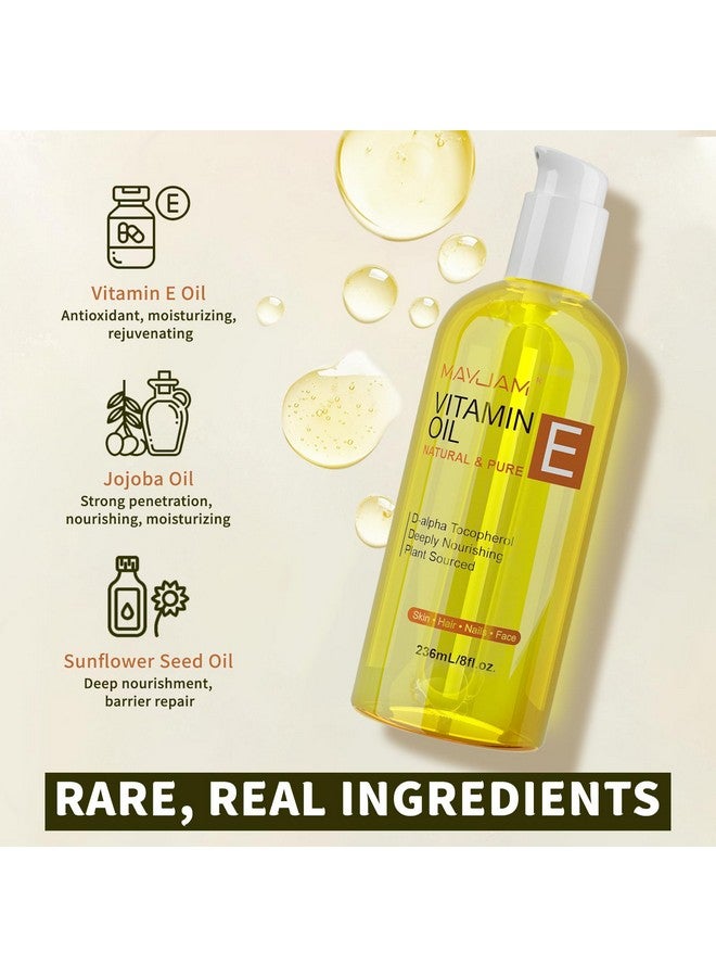 MAYJAM Vitamin E Oil 50,000 IU, Moisturizing Body Oil for Skin, Hair and Scalp, Tocopherol to Repair Dry, Damaged Skin (8Fl Oz) - Image 3