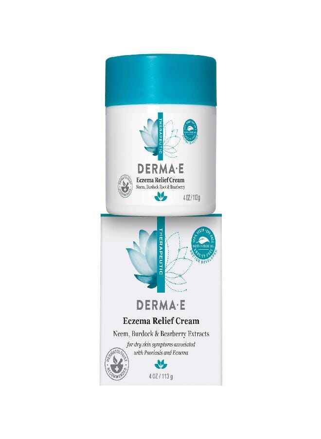 derma-e Derma E Eczema Relief Cream - All Natural Itch Relief - Soothing, Relieves Flaky, Scaly and Dry Skin - Antioxidant-Rich Topical Eczema and Psoriasis Cream, 4oz - Image 1