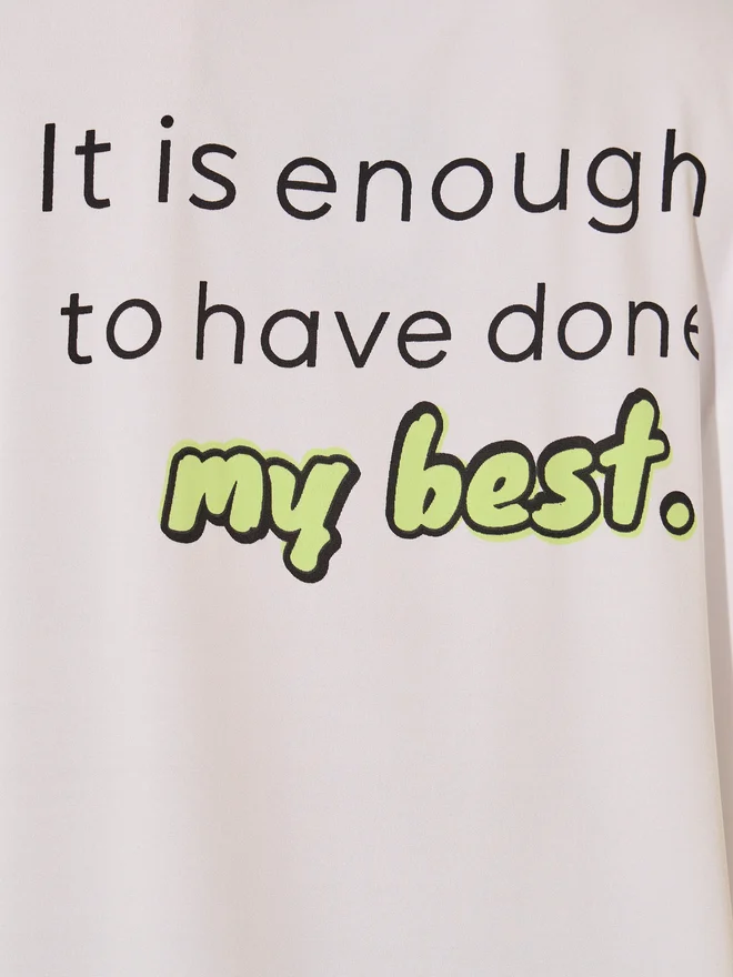 Styli Styli Round Neck Back Slogan Print T-Shirt