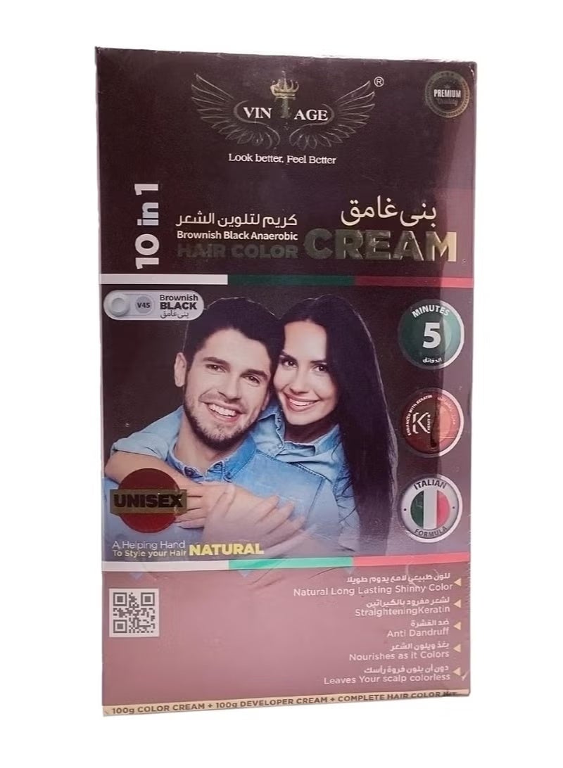 فينتاج كريم تلوين الشعر 10 في 1 بني غامق - Image 3