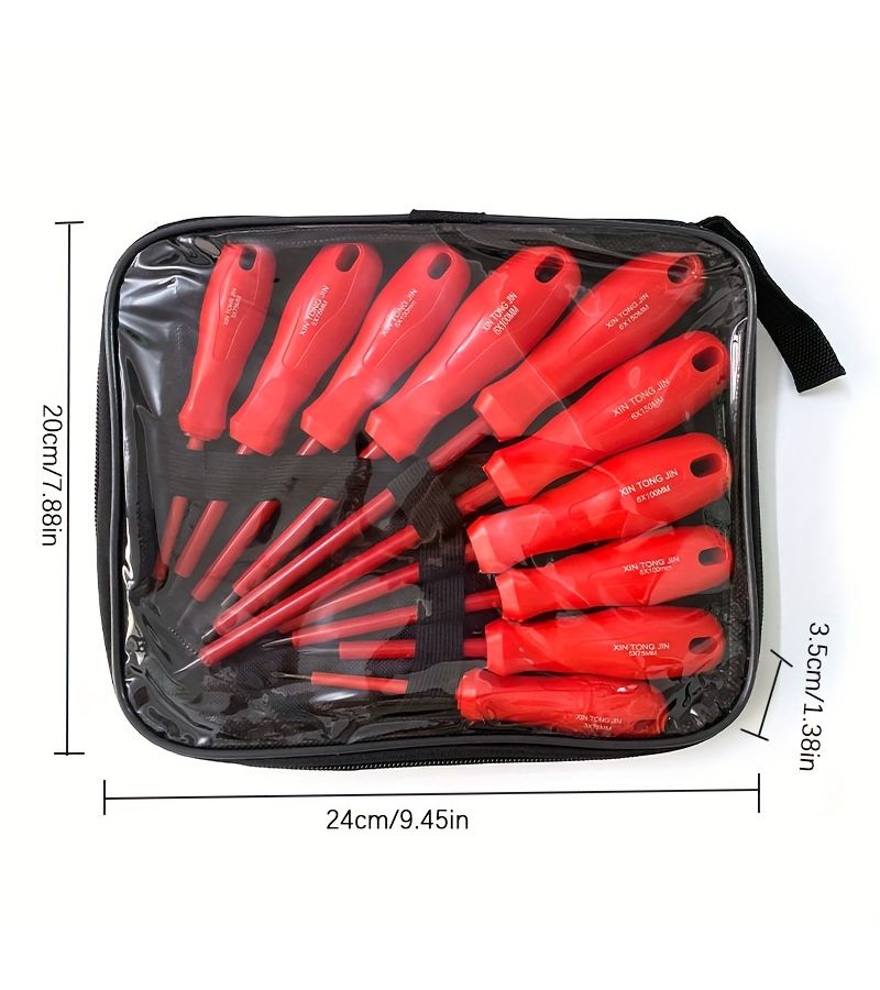 2012 10PCS Insulated Screwdriver Set Magnetic Flat Cross Bits 1000V Resistant - Image 3