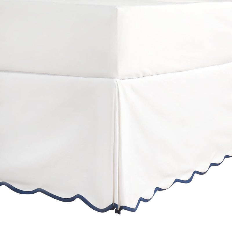 Hi -G HIG OffWhite Chic Full Bed Skirt Easy Fit Scallop Edge Pleated Bedskirts 14 Inch Drop AntiSlip Dust Ruffle Thick Fabric for Enhanced Privacy PreWashed for LongLasting UseN60022 - Image 2