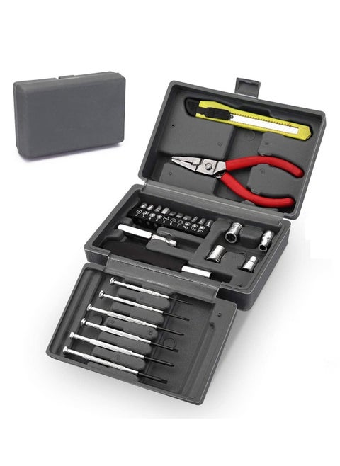 24 in 1 Screwdriver Set of Cutter, Piler, Sockets, Screwdriver Bit, Extension Bar, Precision Screwdrivers Tools