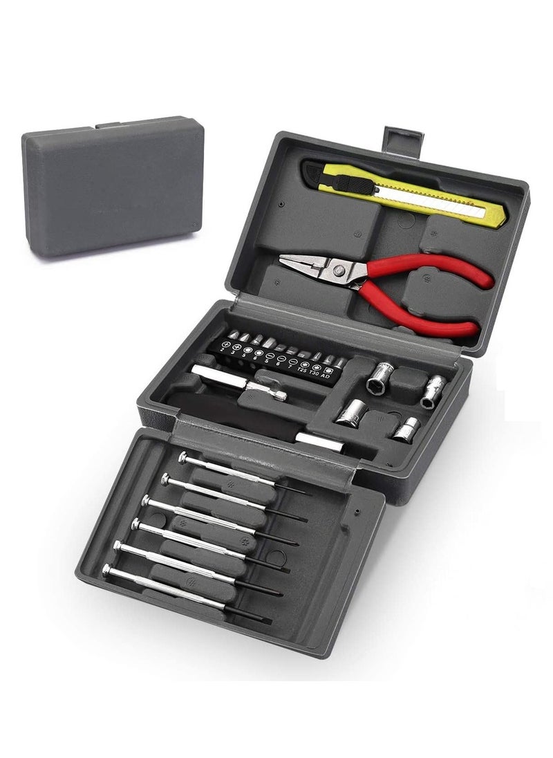 24 in 1 Screwdriver Set of Cutter, Piler, Sockets, Screwdriver Bit, Extension Bar, Precision Screwdrivers Tools