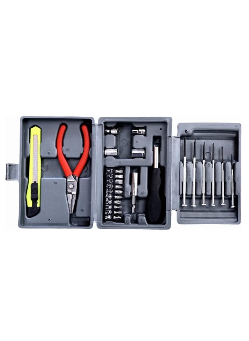 24 in 1 Screwdriver Set of Cutter, Piler, Sockets, Screwdriver Bit, Extension Bar, Precision Screwdrivers Tools