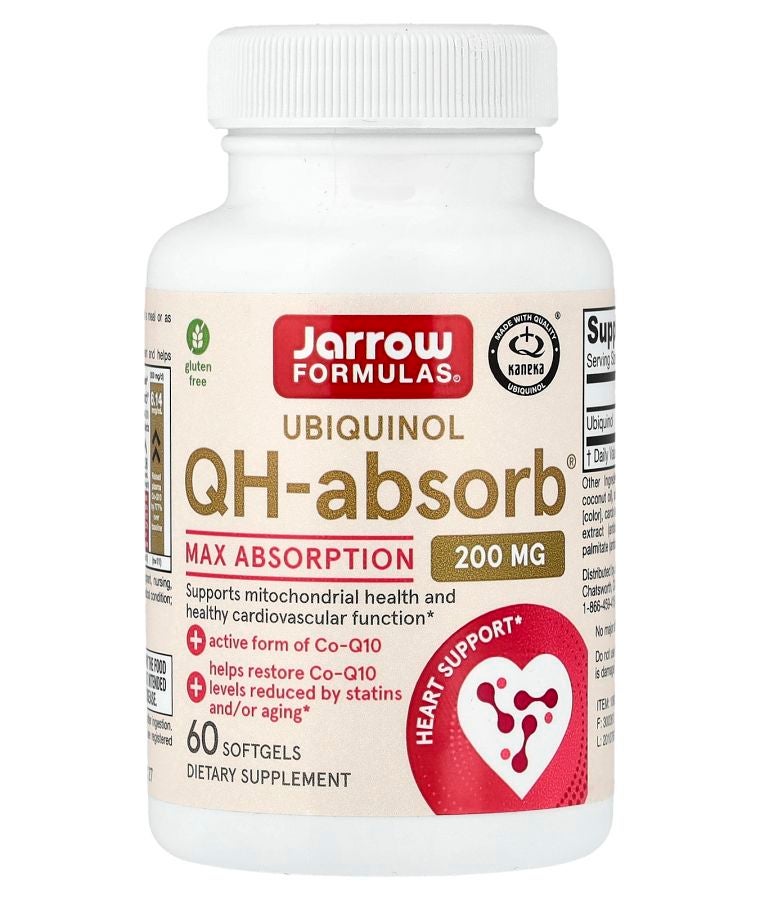 jarrow formulas Ubiquinol QH-Absorb Max Absorption 200 mg 60 Softgels