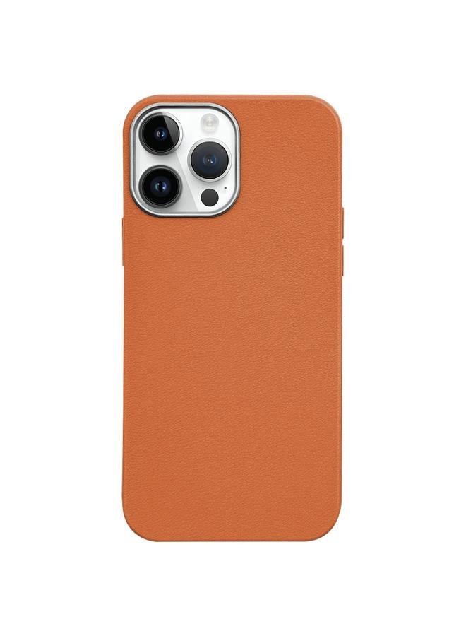 S-TOP Case For iPhone 13 Pro Max Litchi Pattern Silver Edge Camera Frame Material Phone Case - Image 1
