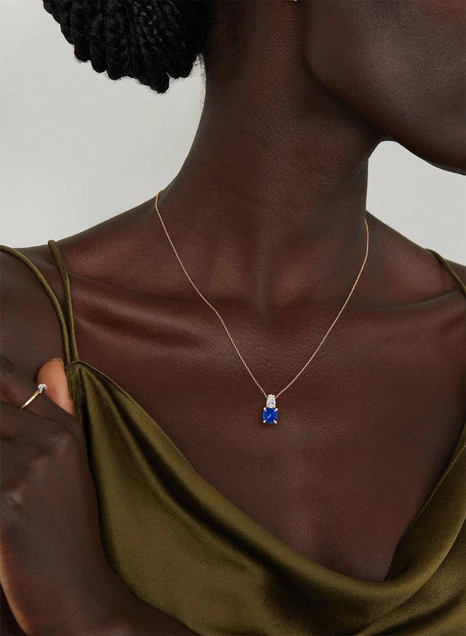 MINUTIAE 18KT Gold Plated Blue Titanic & White Pear Shape Crystal Ear Tops Stud Earring And Pendant Necklace Jewellery Set For Women and Girls - Image 5