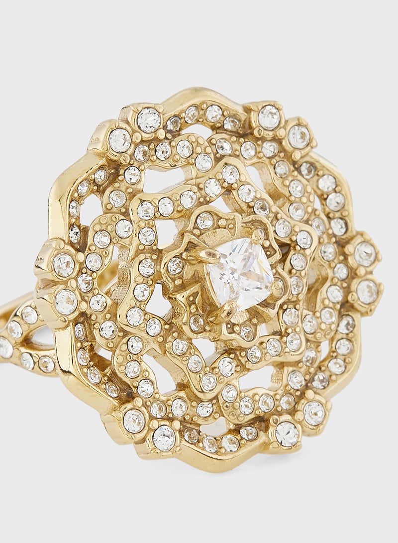 GUESS Crystal Detail Single Ring - Image 4